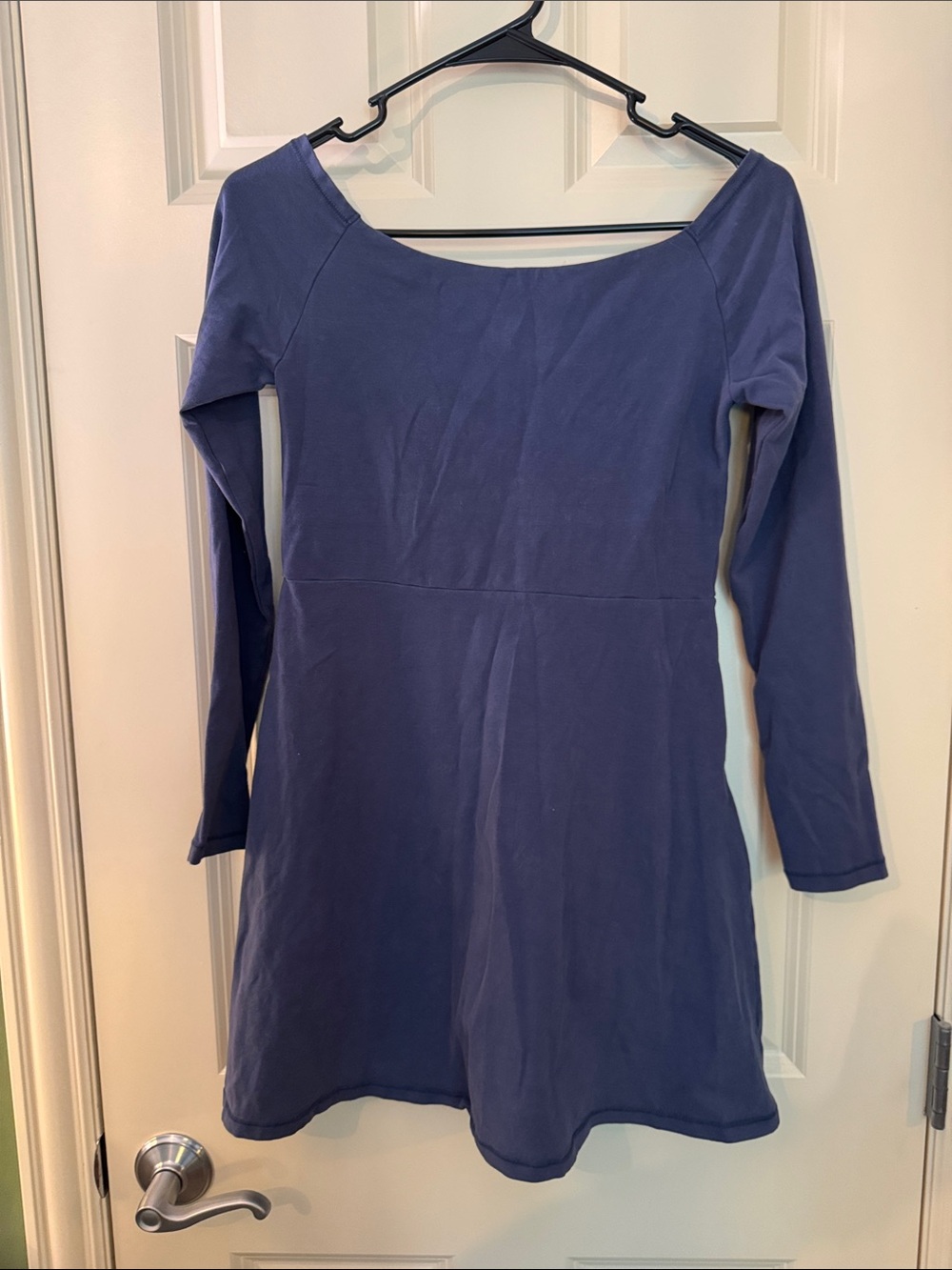 HALARA Long Sleeve Mini Dress in Slate Blue